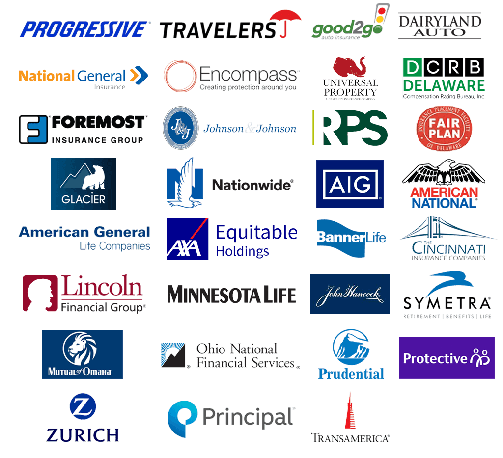 Leading Insurance Underwriters represented by CPJR Insurance including Progressive, Travelers, Foremost, Encompass, Nationwide, AIG, Prudential, and Transamerica